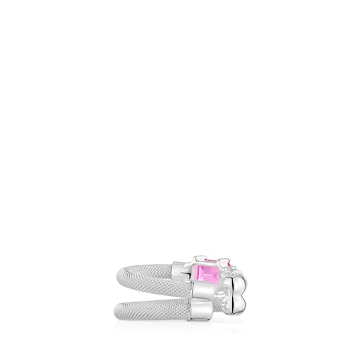 Earcuff de plata y zafiro creado en laboratorio TOUS Mesh LGG