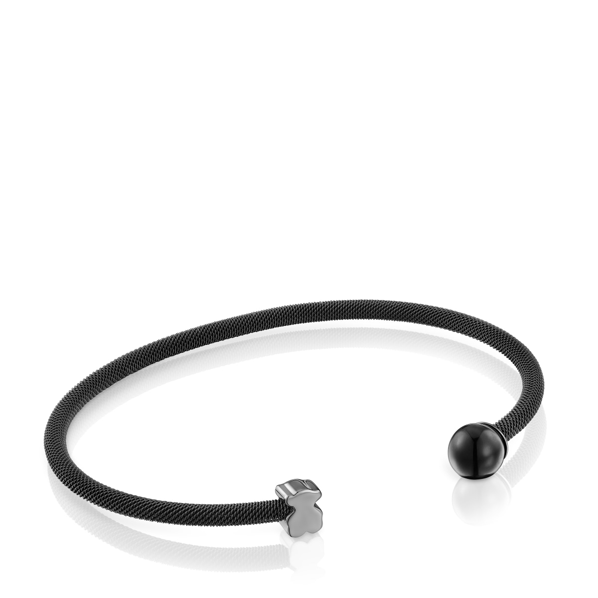 Tous - Pulsera Esclava De Acero Negro Y Ojo De Halcón Icon Mesh - Plateado