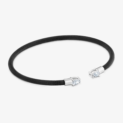 Pulseira escrava em platina, a&ccedil;o preto e diamantes criados em laborat&oacute;rio TOUS Mesh LGD