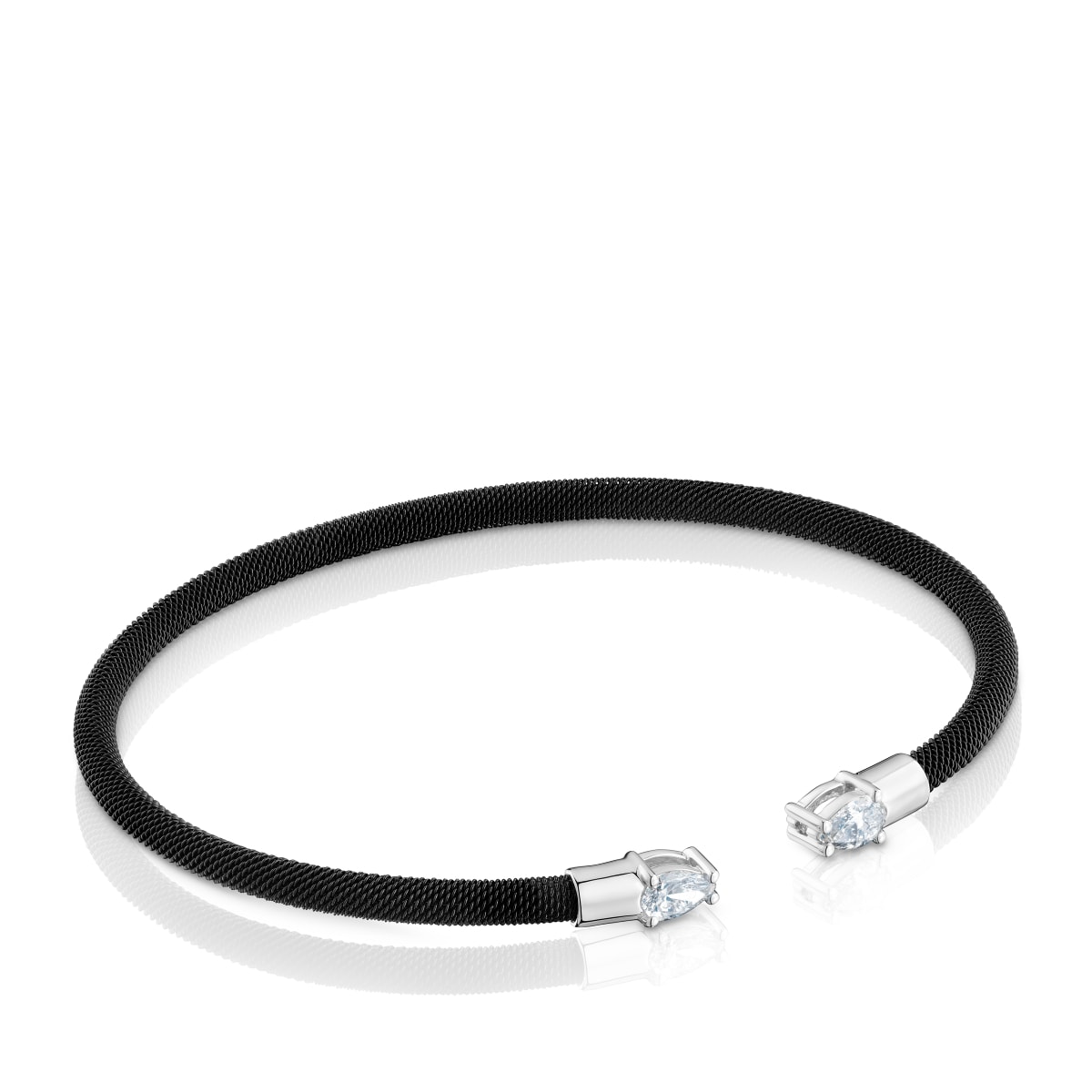 Tous - Pulsera Esclava De Platino, Acero Negro Y Diamantes Creados En Laboratorio Tous Mesh Lgd - Negro