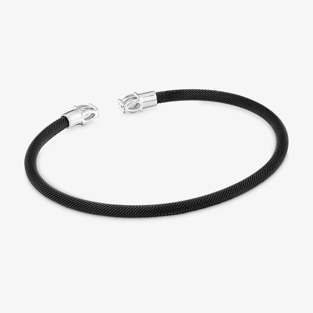 Bransoleta z platyny, czarnej stali i laboratoryjnie hodowanych diament&oacute;w TOUS Mesh LGD