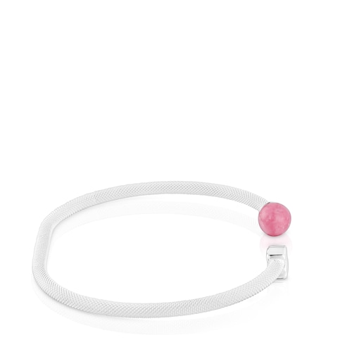 Pulsera esclava de plata y rodonita Icon Mesh