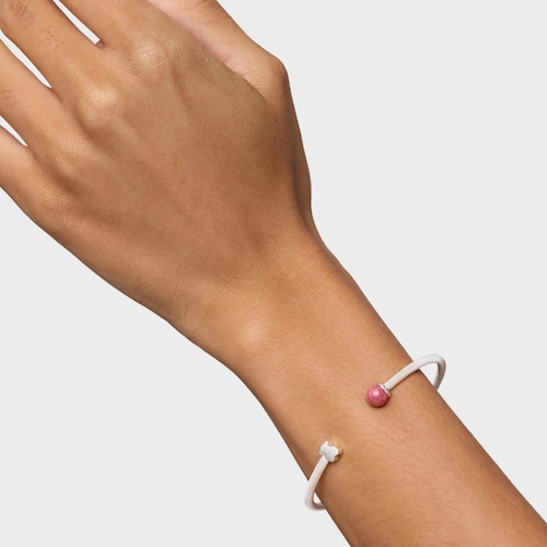 Pulsera esclava de plata y rodonita Icon Mesh