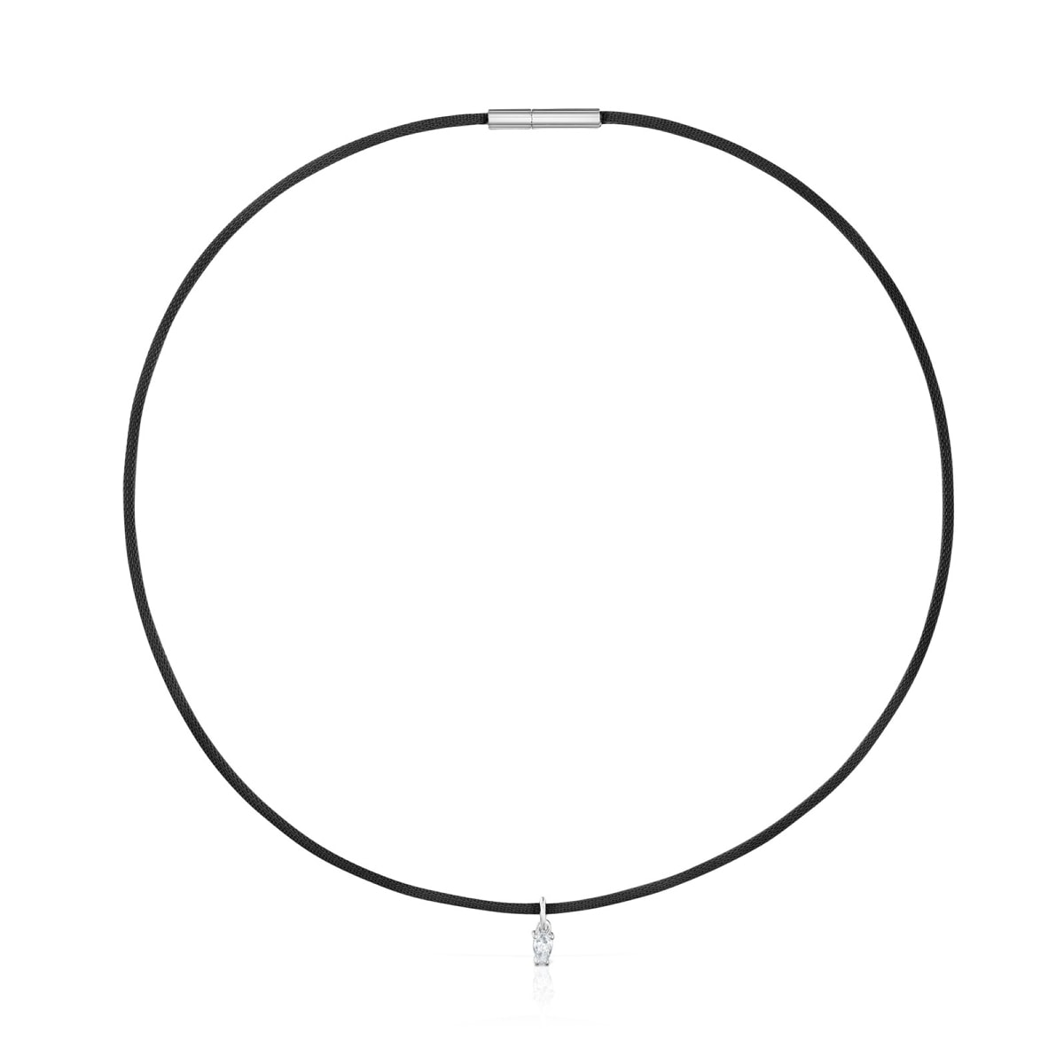 Tous - Collar De Platino, Acero Negro Y Diamantes Creados En Laboratorio Tous Mesh Lgd - Negro