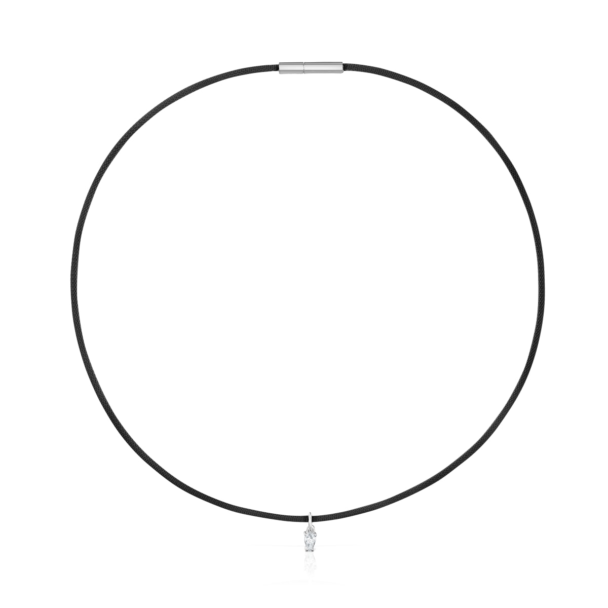 Tous - Collar De Platino, Acero Negro Y Diamantes Creados En Laboratorio Tous Mesh Lgd - Negro