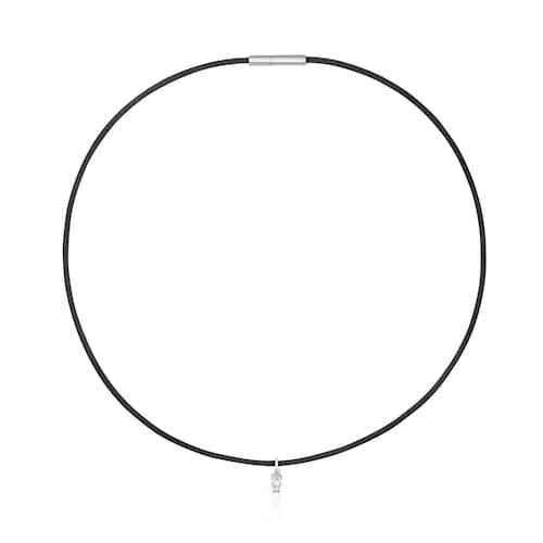 Collar de platino, acero negro y diamantes creados en laboratorio TOUS Mesh LGD