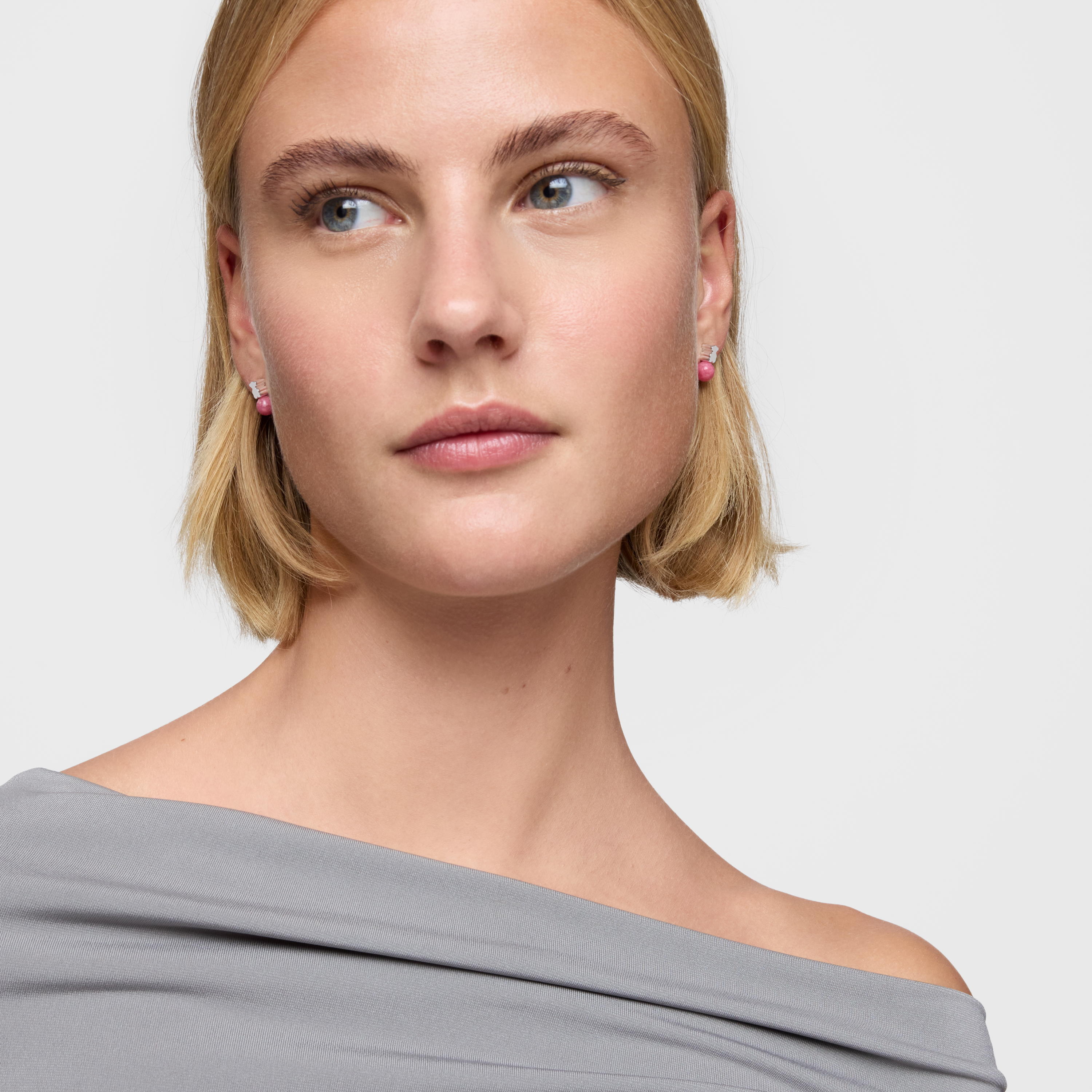 Silver Earrings with rhodonite Icon Mesh