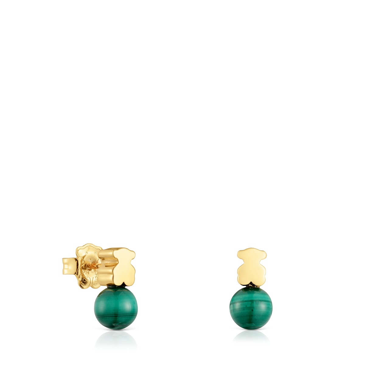 Tous - Pendientes Con Baño De Oro 18 Kt Sobre Plata Y Malaquita Icon Mesh - Dorado