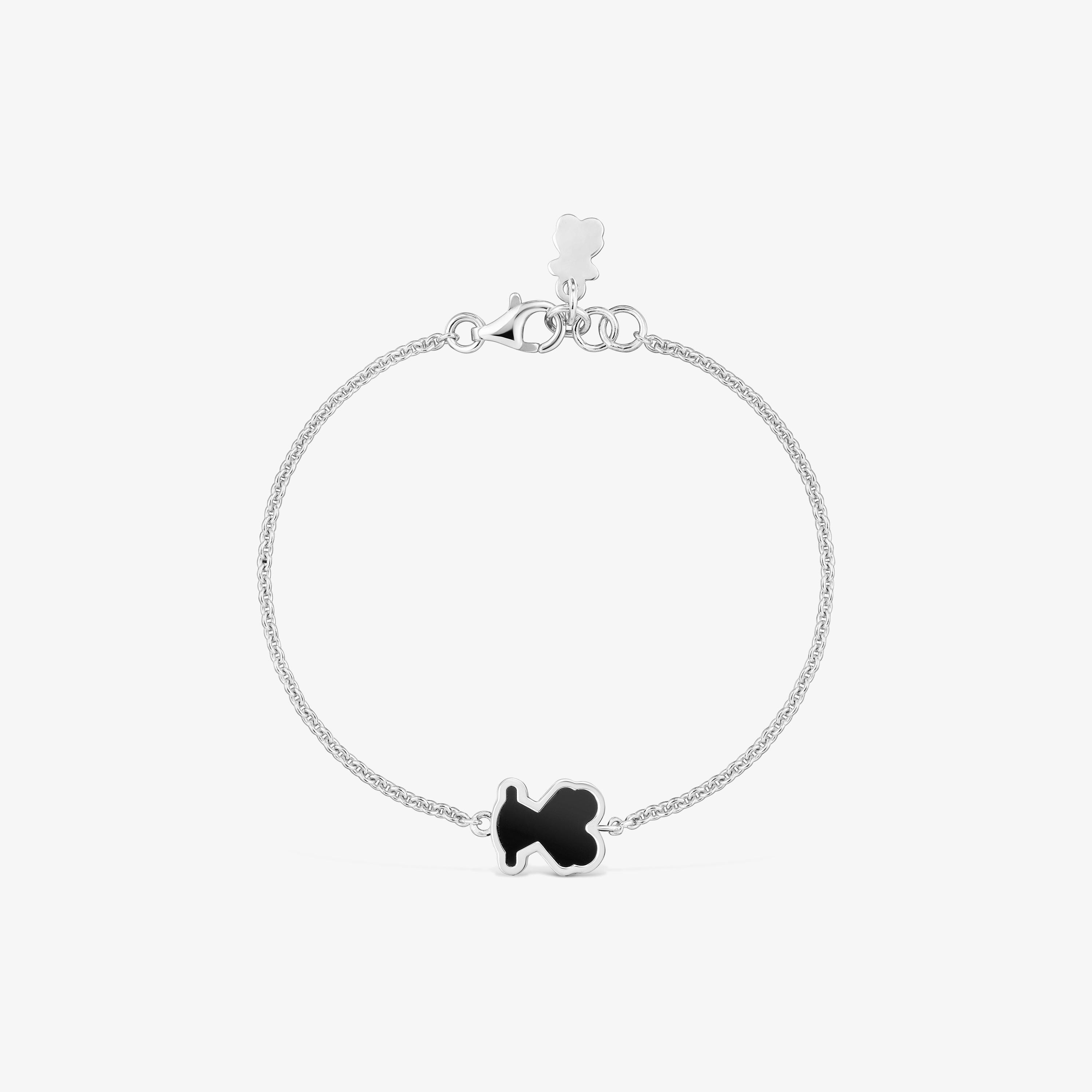Silver and black acrylic glass Bracelet Galaxy