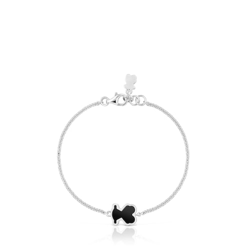 Pulsera de plata y metacrilato negro Galaxy