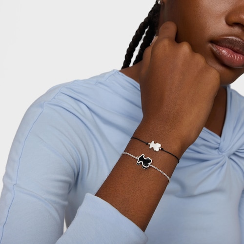 Pulsera de plata y metacrilato negro Galaxy