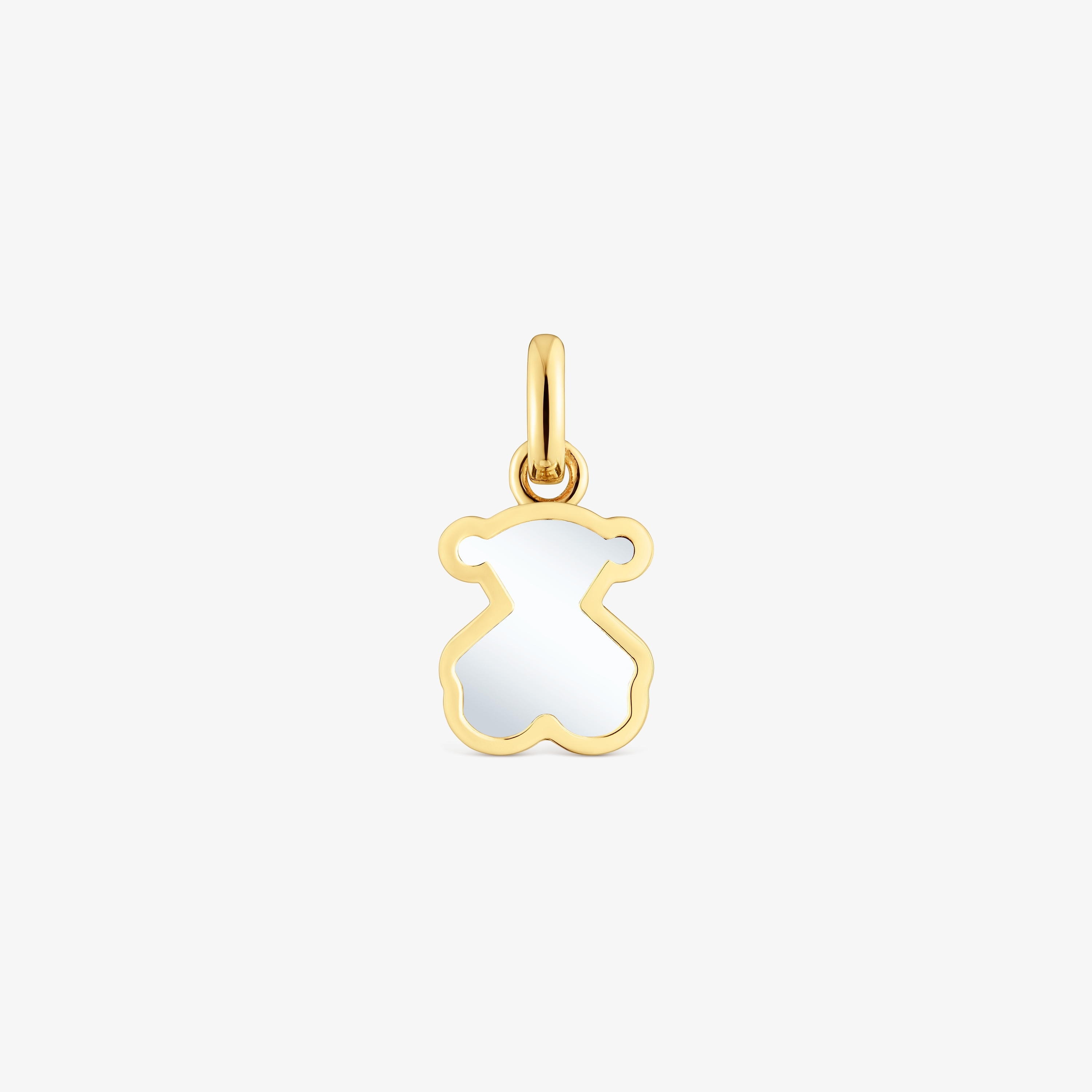 Pendant with 18K gold vermeil and white acrylic glass Galaxy