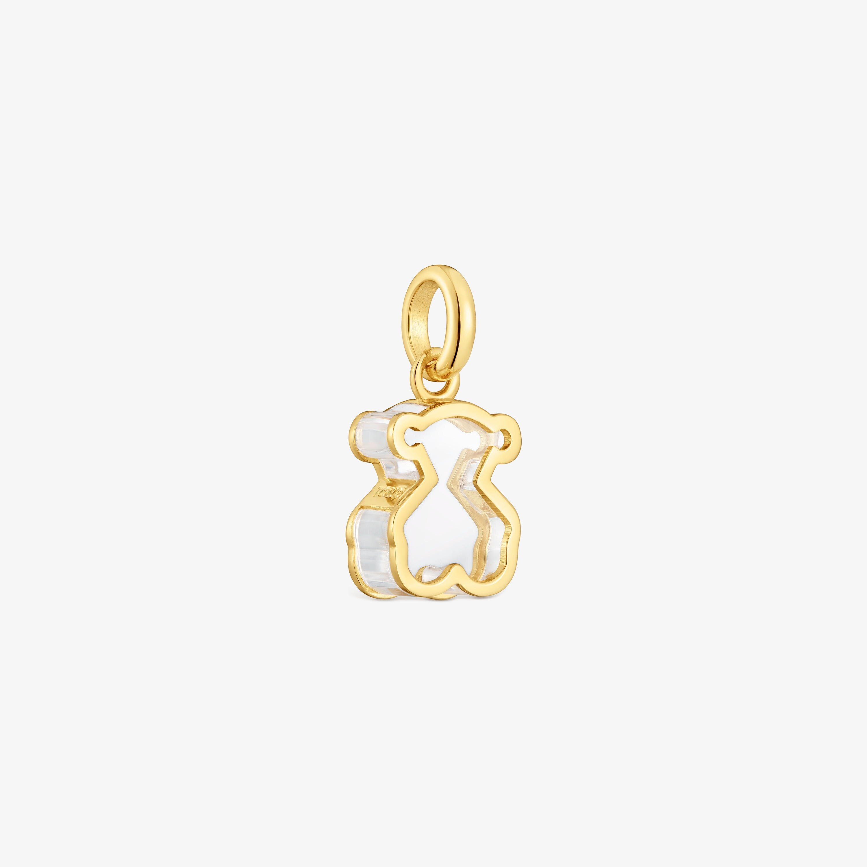 Pendant with 18K gold vermeil and white acrylic glass Galaxy