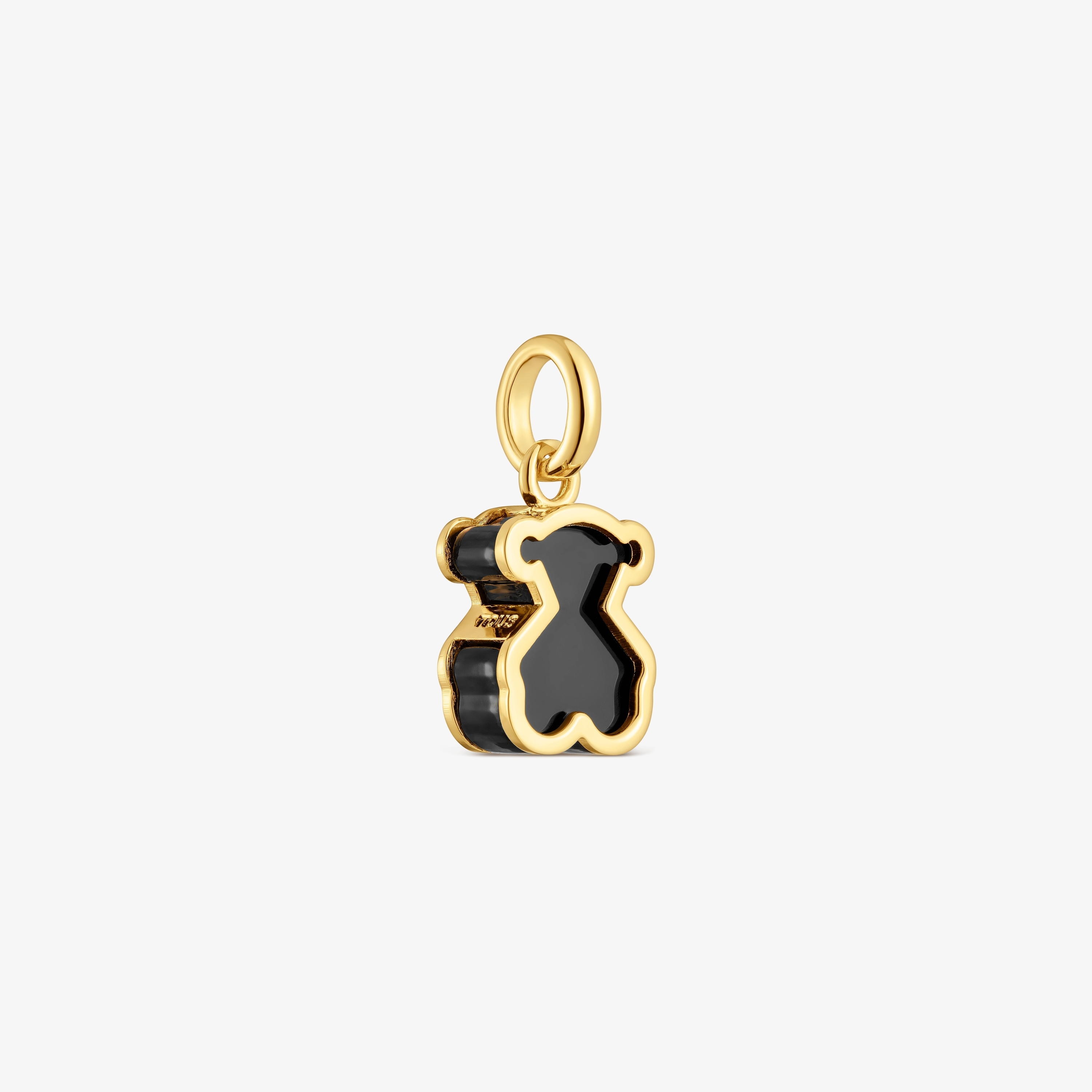 Pendant with 18K gold vermeil and black acrylic glass Galaxy