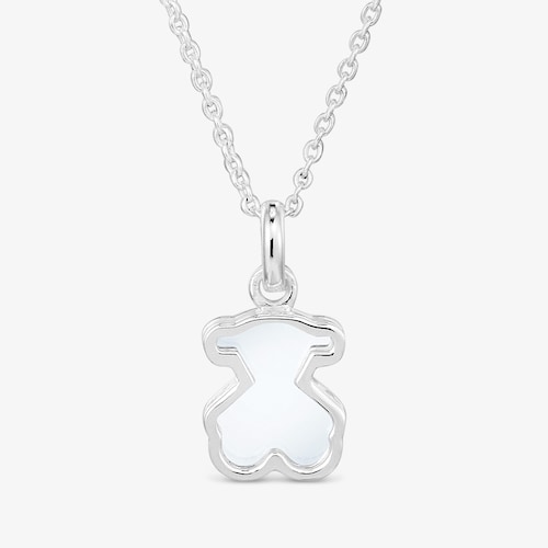 Colar curto em prata e metacrilato branco Galaxy