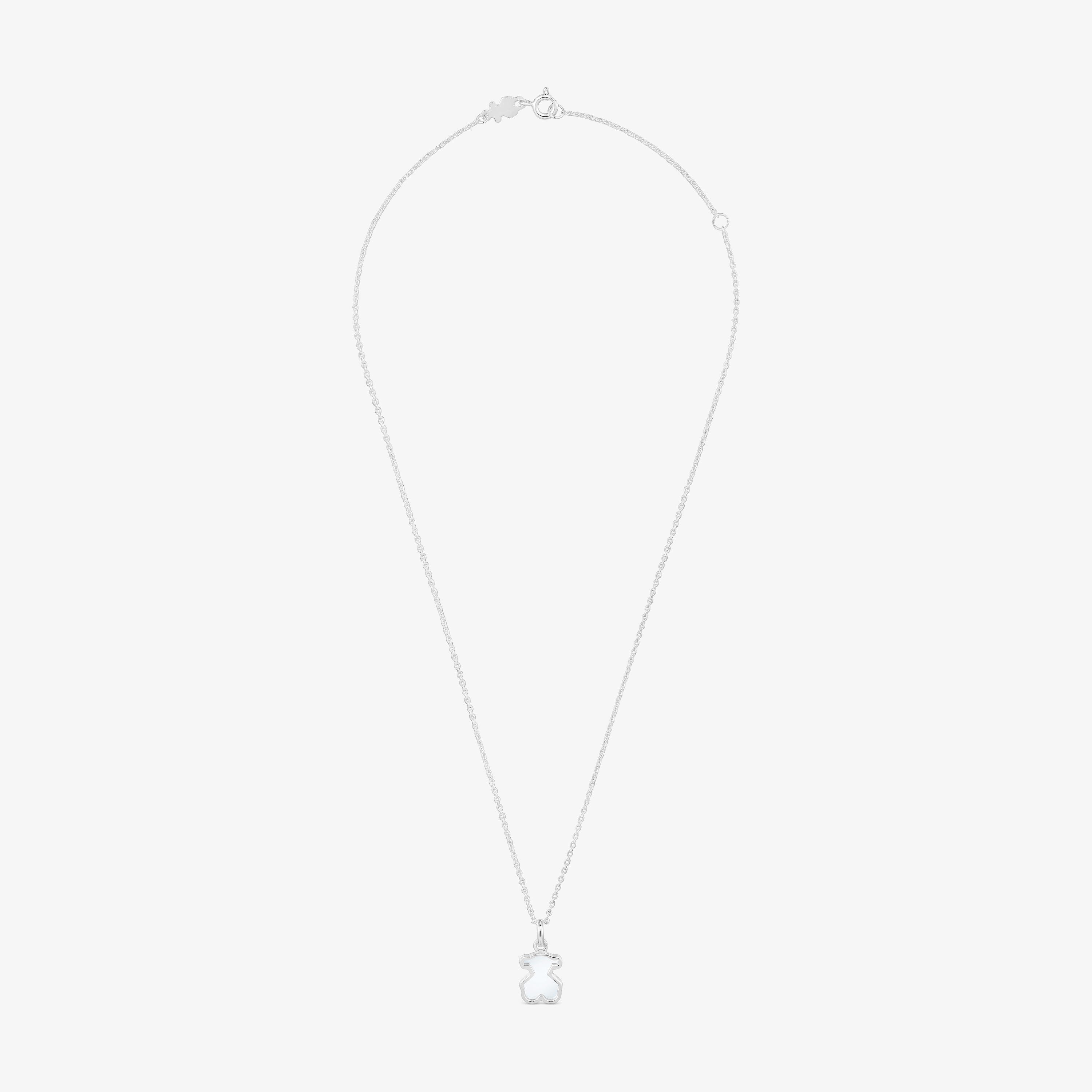 Short silver and white acrylic glass Necklace Galaxy