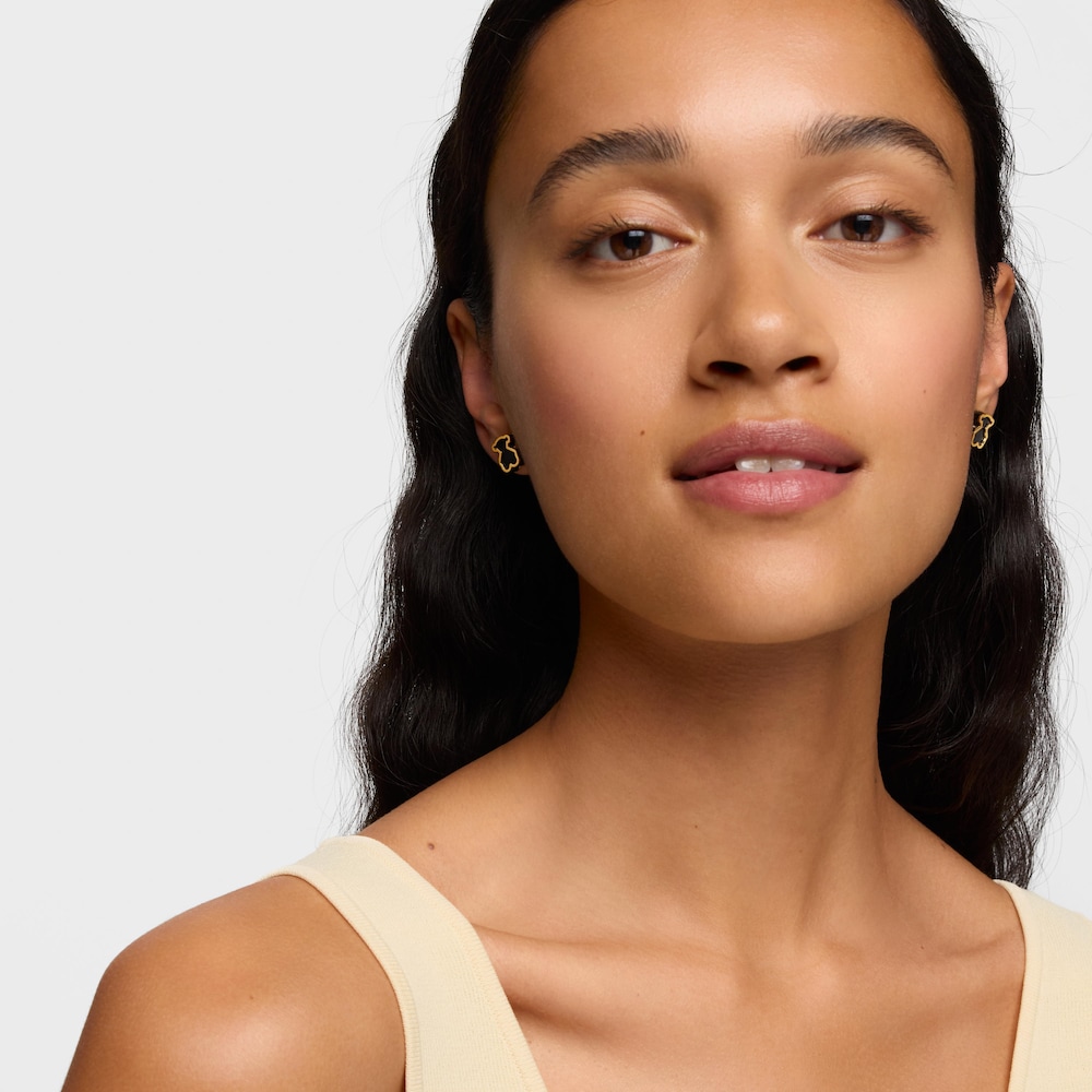 Kolczyki ze srebra powlekanego 18-karatowym złotem i czarnego szkła akrylowego Galaxy