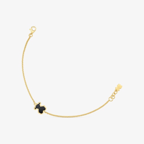 Bracelet with 18K gold vermeil and black acrylic glass Galaxy