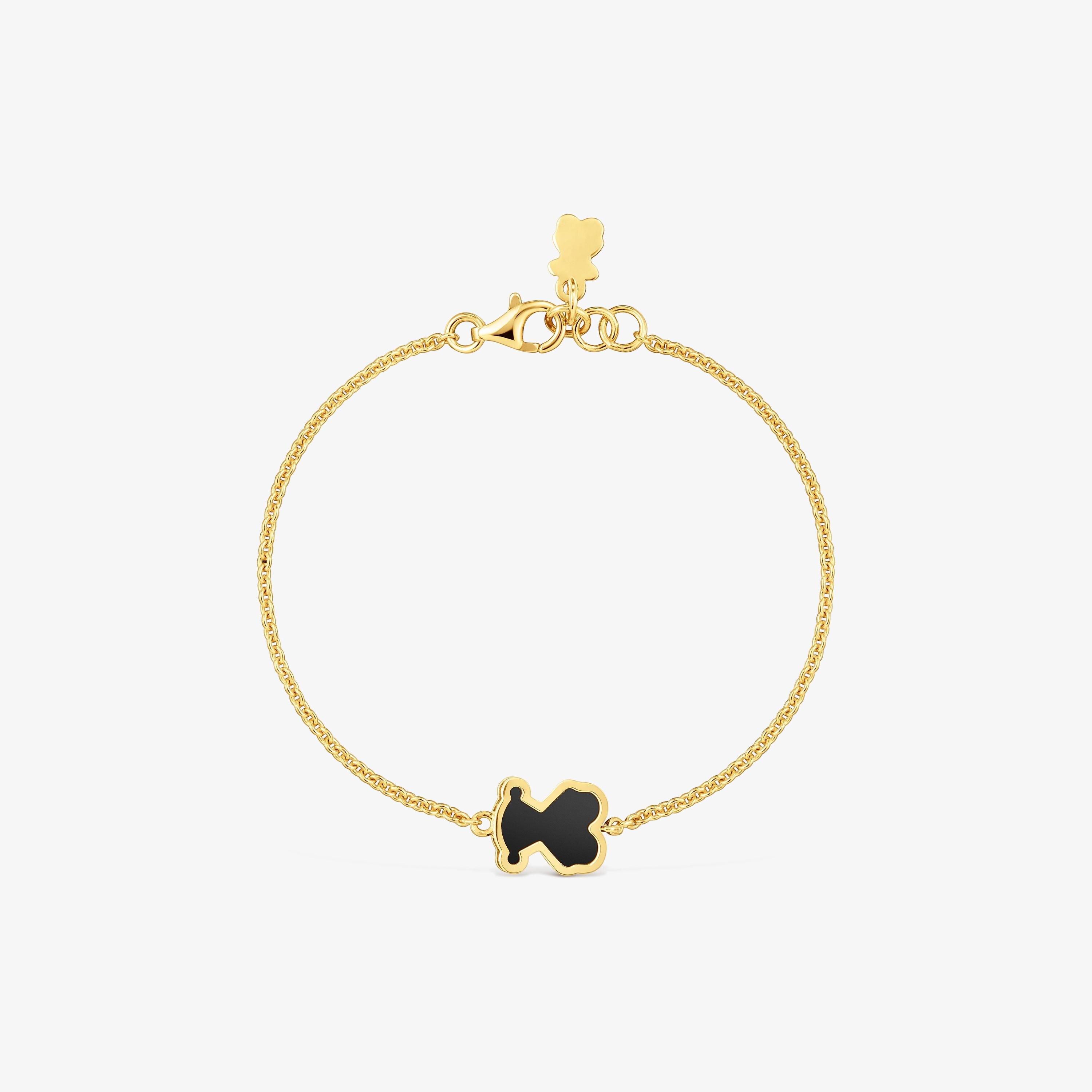 Bracelet with 18K gold vermeil and black acrylic glass Galaxy
