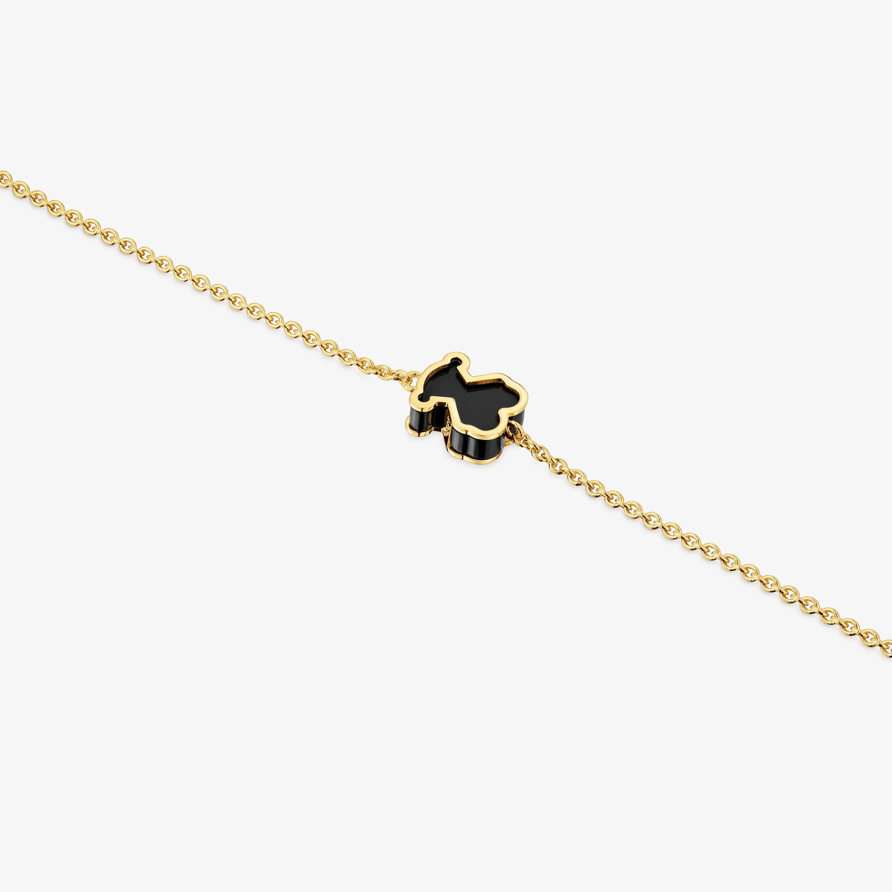 Bracelet with 18K gold vermeil and black acrylic glass Galaxy
