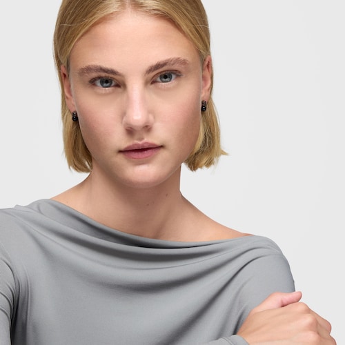 Náušnice z tmavého striebra so sokolím okom Icon Mesh