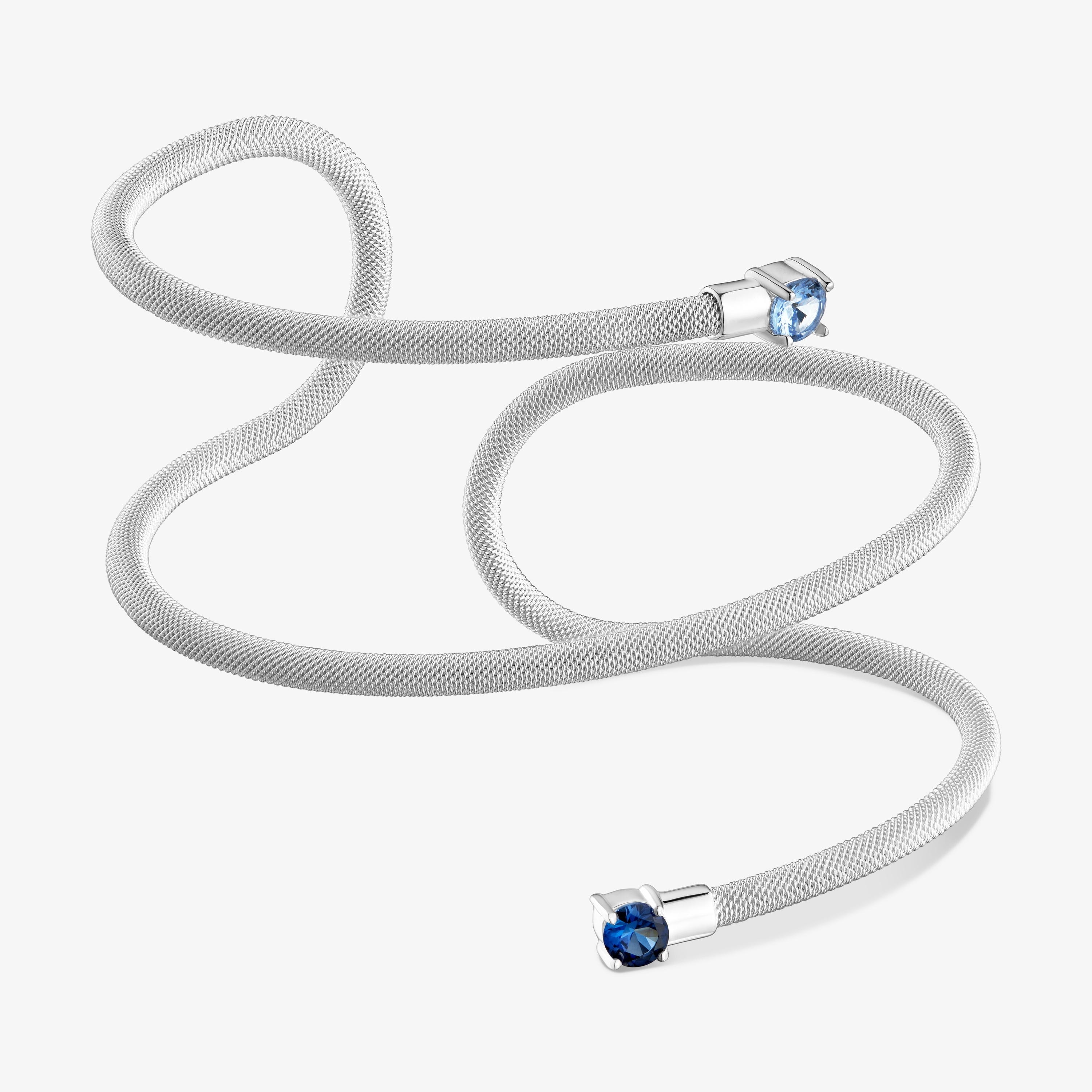 Silver and lab-grown gemstones double Bangle TOUS Mesh LGG