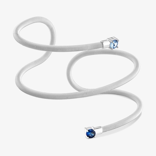 Pulseira escrava em prata dupla e pedras preciosas criadas em laborat&oacute;rio TOUS Mesh LGG