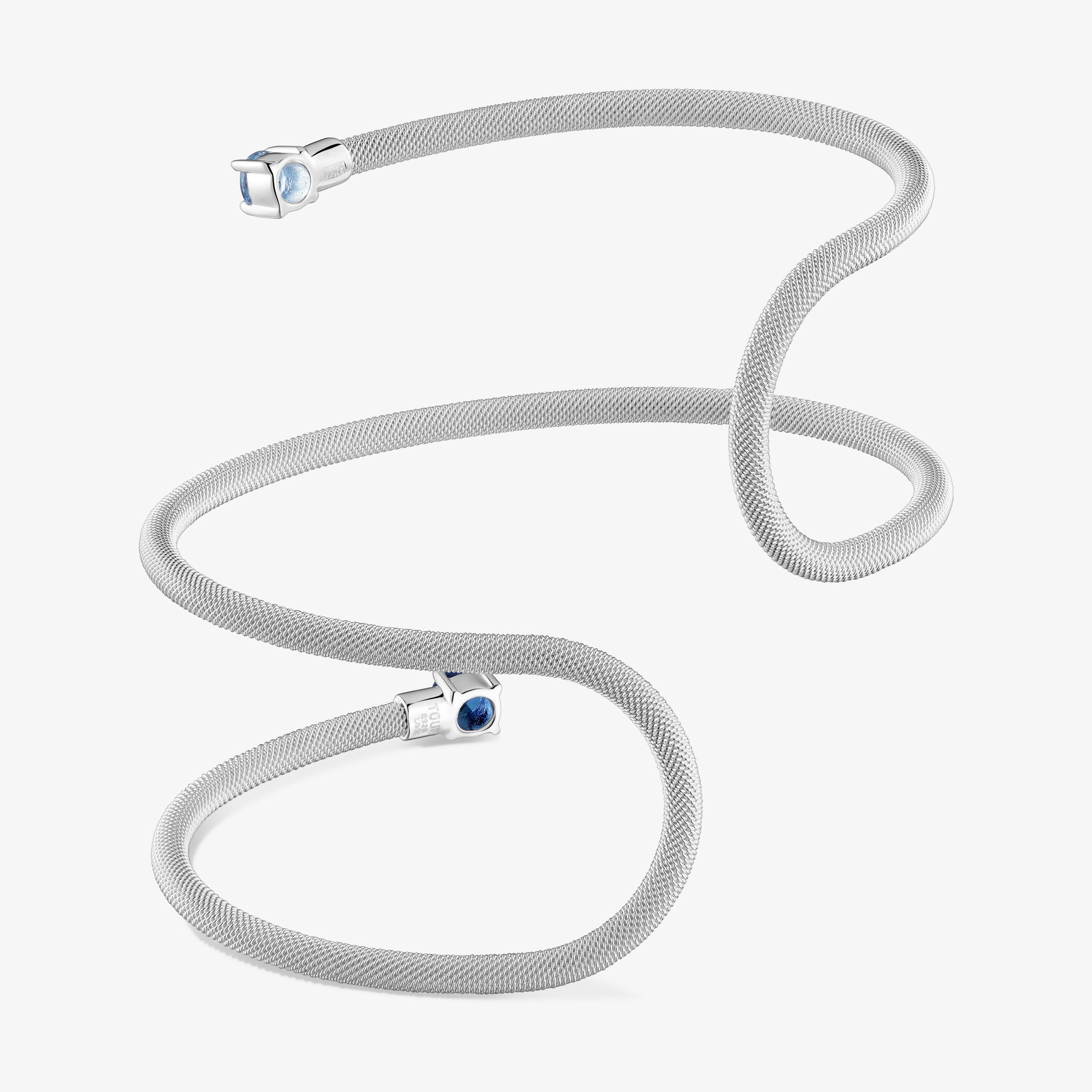 Silver and lab-grown gemstones double Bangle TOUS Mesh LGG