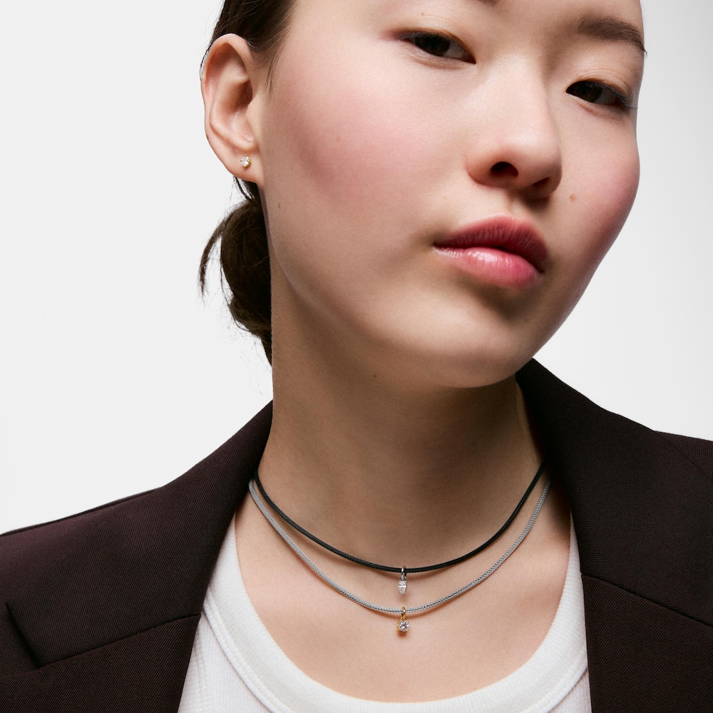 Collier en acier, or 14&nbsp;ct et diamants cr&eacute;&eacute;s en laboratoire TOUS Mesh LGD