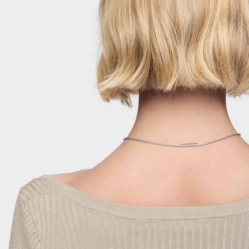 Collar de acero, oro 14 kt  y diamantes creados en laboratorio TOUS Mesh LGD