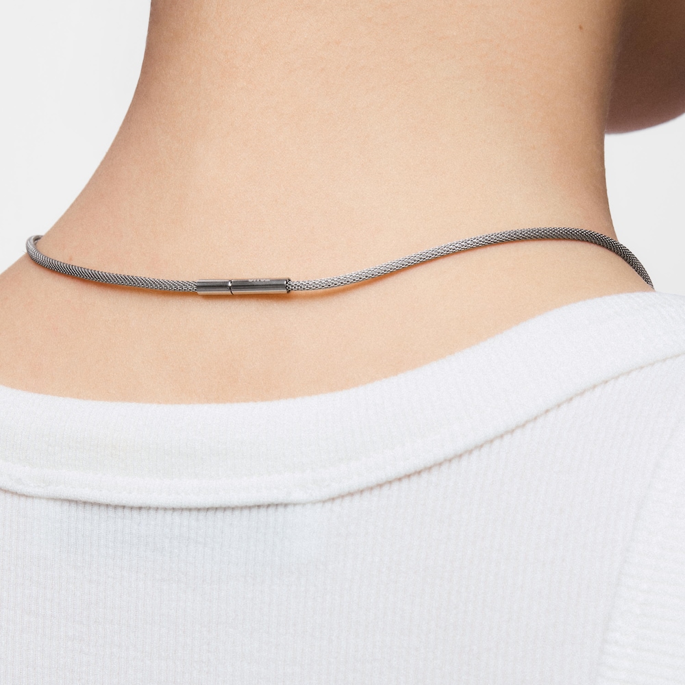 Collier en acier, or 14&nbsp;ct et diamants cr&eacute;&eacute;s en laboratoire TOUS Mesh LGD