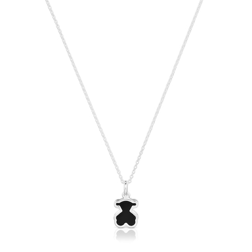 Collar de plata y metacrilato negro Galaxy