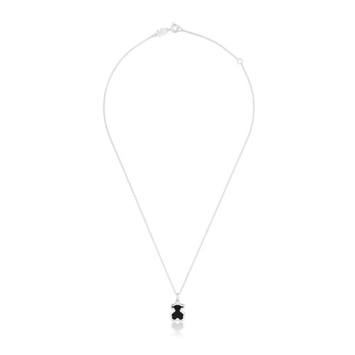 Collar de plata y metacrilato negro Galaxy