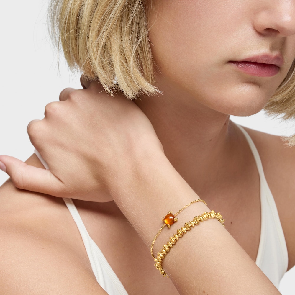 Retiazkov&yacute; n&aacute;ramok s&nbsp;18&nbsp;kt pozl&aacute;ten&iacute;m na striebre a&nbsp;jant&aacute;rom Color Pills