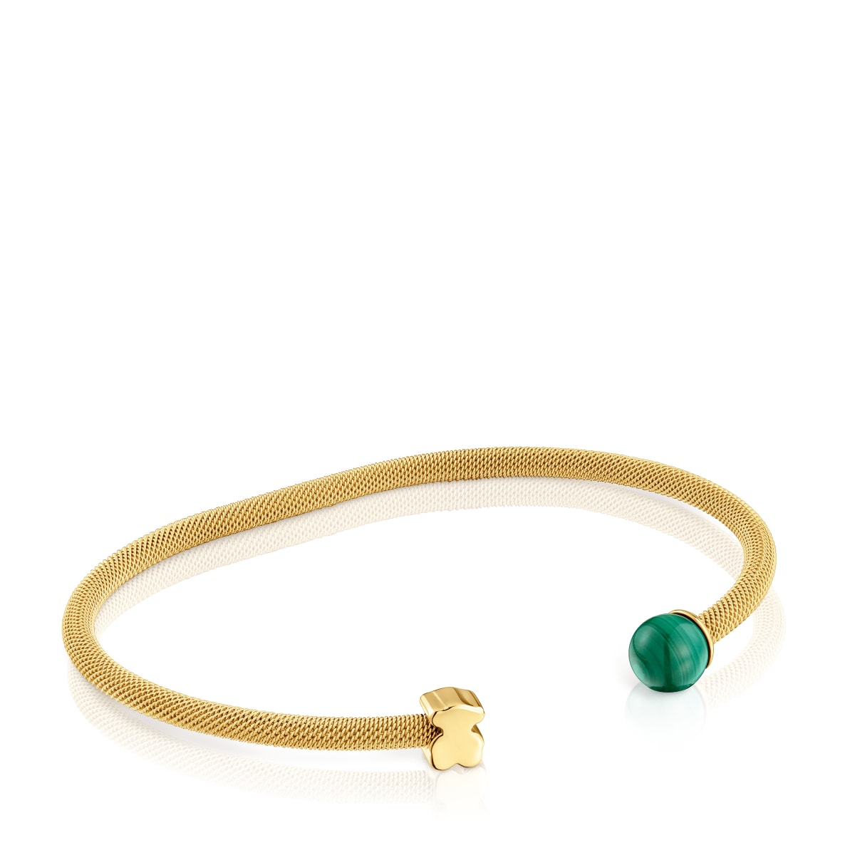 Tous - Pulsera Esclava De Acero Dorado Y Malaquita Icon Mesh - Dorado