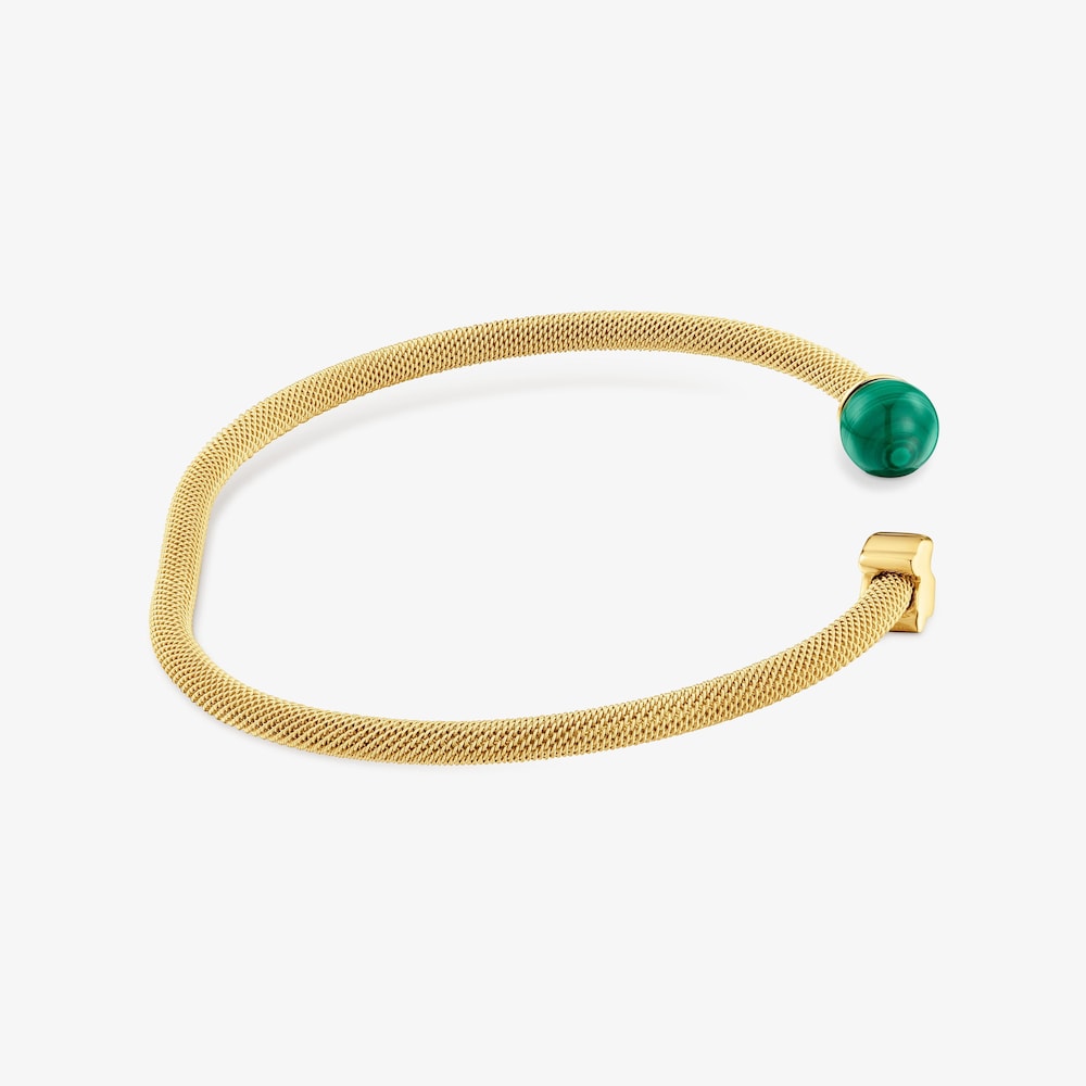 N&aacute;ramek z&nbsp;oceli v&nbsp;barvě zlata s&nbsp;malachitem Icon Mesh