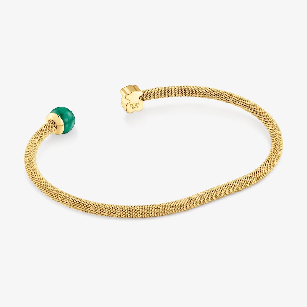 N&aacute;ramek z&nbsp;oceli v&nbsp;barvě zlata s&nbsp;malachitem Icon Mesh