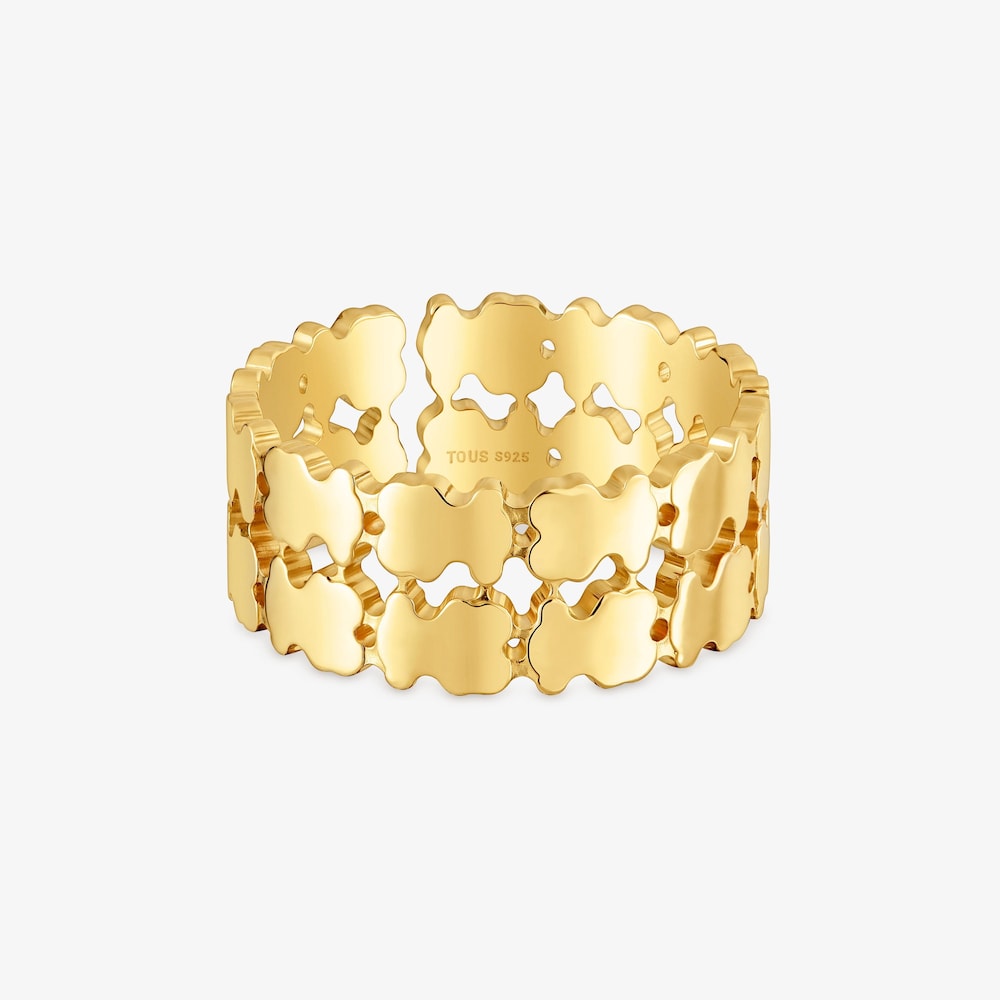 Pierścionek ze srebra powlekanego złotem 18-karatowym TOUS Sweet 40s