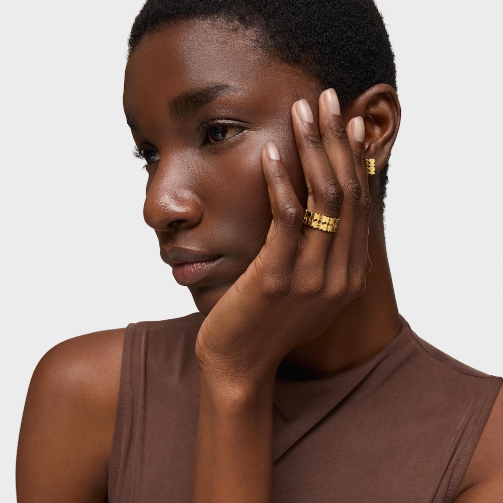 Pierścionek ze srebra powlekanego złotem 18-karatowym TOUS Sweet 40s