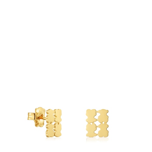 Pendientes con baño de oro 18 kt sobre plata TOUS Sweet 40s
