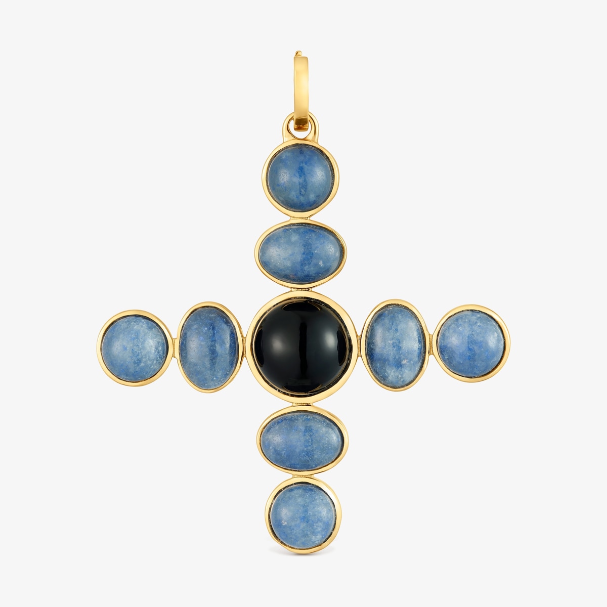 Tous - Colgante Cruz Con Baño De Oro 18kt Sobre Plata Y Gemas Tous - Azul