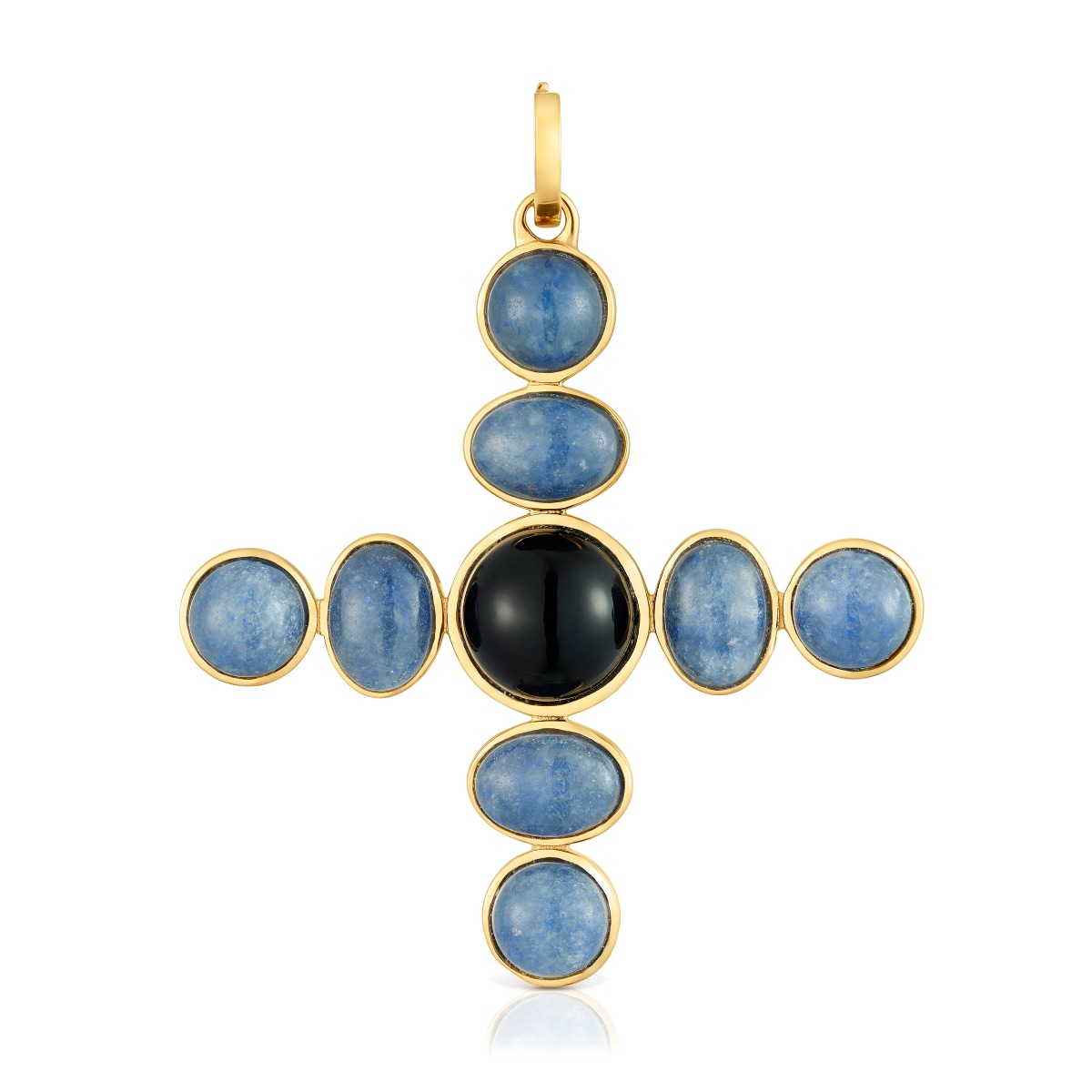 Tous - Colgante Cruz Con Baño De Oro 18kt Sobre Plata Y Gemas Eugenia X Tous - Dorado