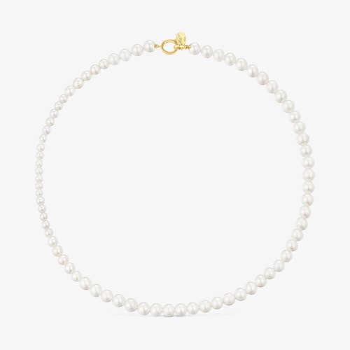 Collar de perlas cultivadas con ba&ntilde;o de oro 18 kt sobre plata TOUS