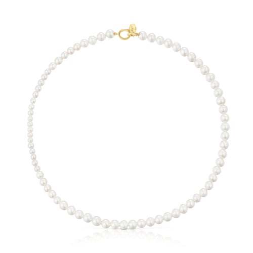 Collar de perlas cultivadas con baño de oro 18 kt sobre plata Eugenia X TOUS