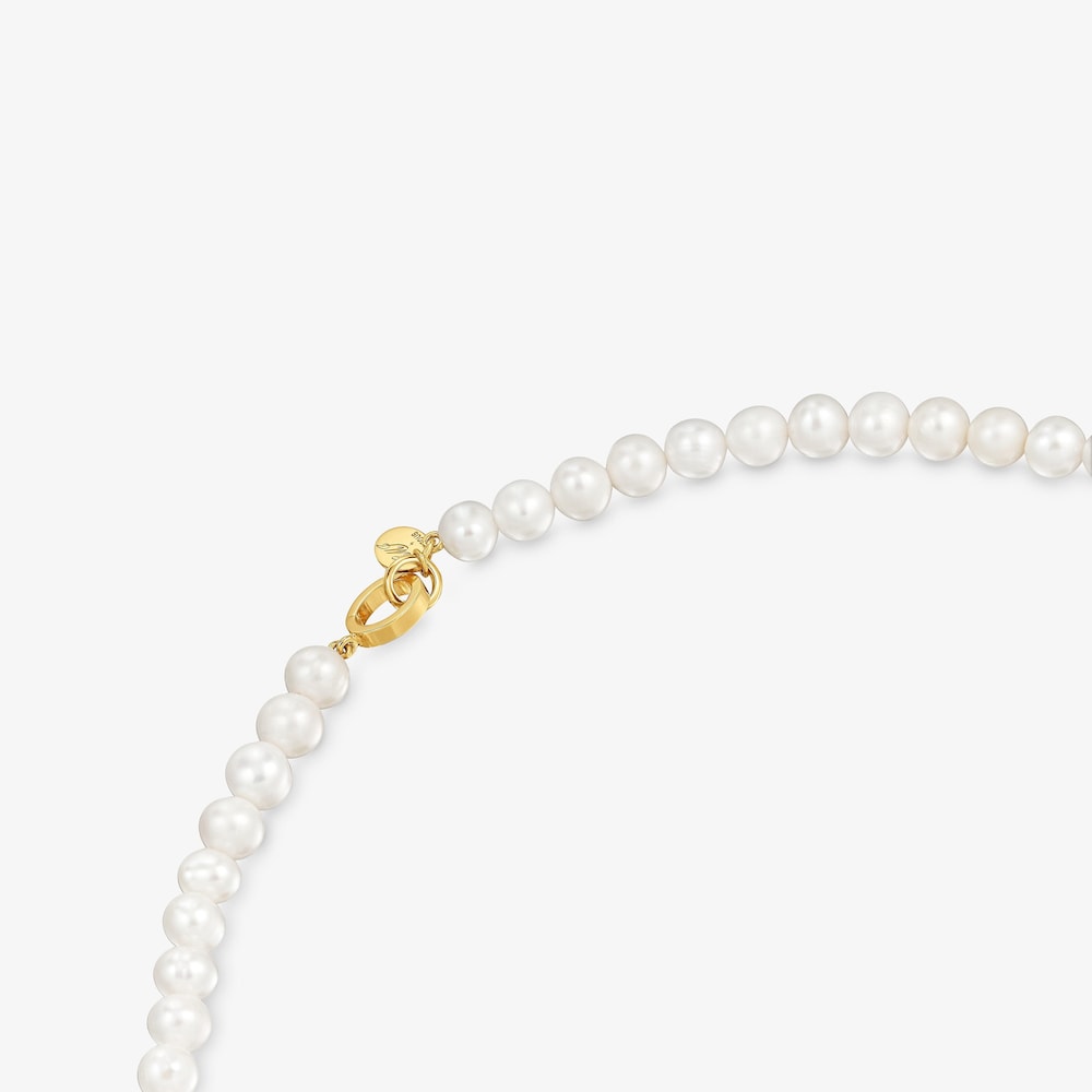 N&aacute;hrdeln&iacute;k ze stř&iacute;bra pozlacen&eacute;ho 18kar&aacute;tov&yacute;m zlatem s&nbsp;uměle vypěstovan&yacute;mi perlami TOUS