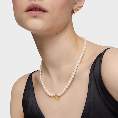 Collar de perlas cultivadas con baño de oro 18 kt sobre plata Eugenia X TOUS