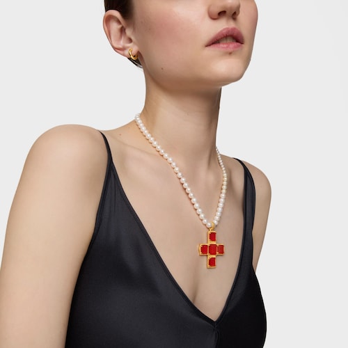 Collar de perlas cultivadas con baño de oro 18 kt sobre plata Eugenia X TOUS