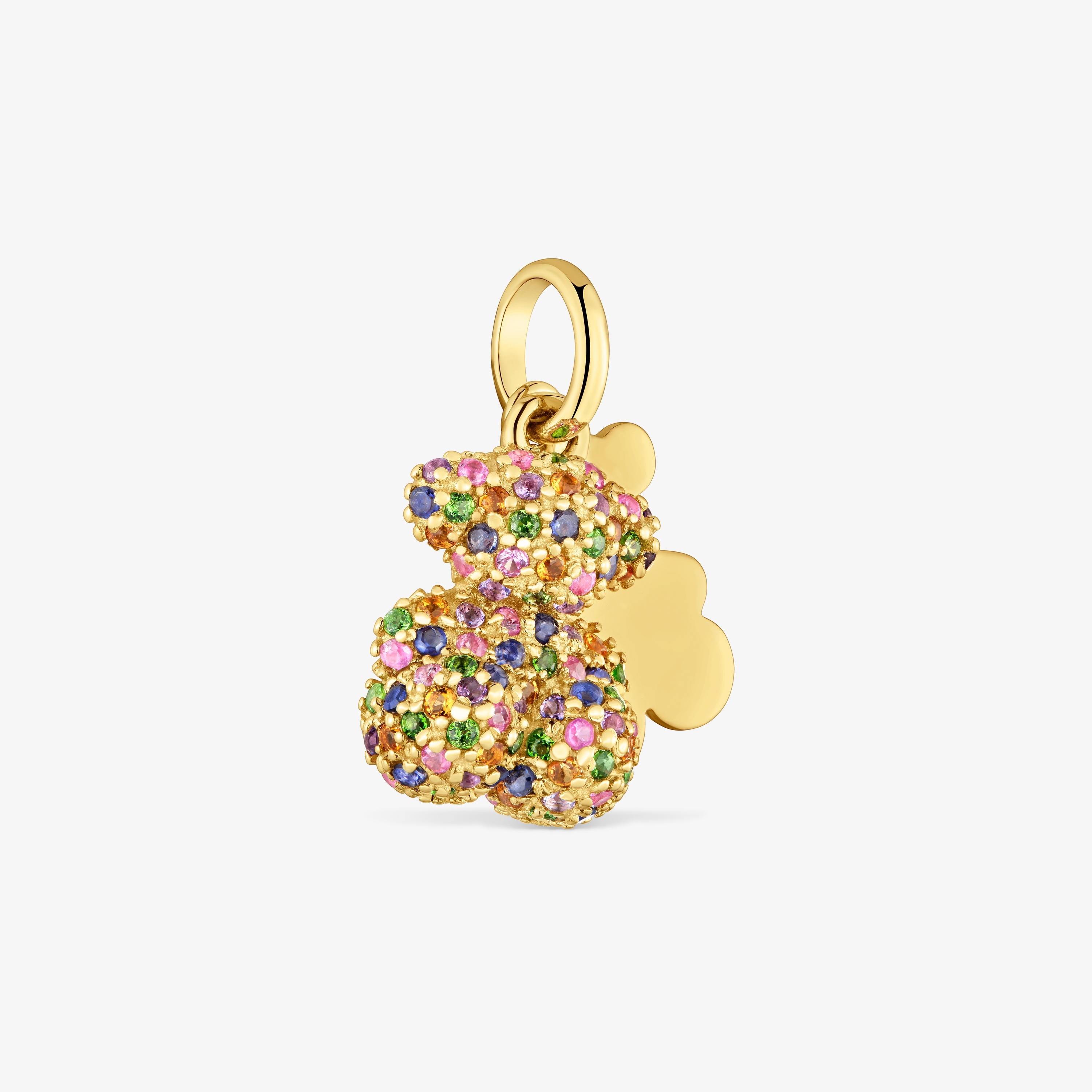 ◯TOUS クマ 750ゴールド アメジスト ブレスレット ◯ 14K solid gold double-bear Pendant with gemstones Bold Bear | TOUS