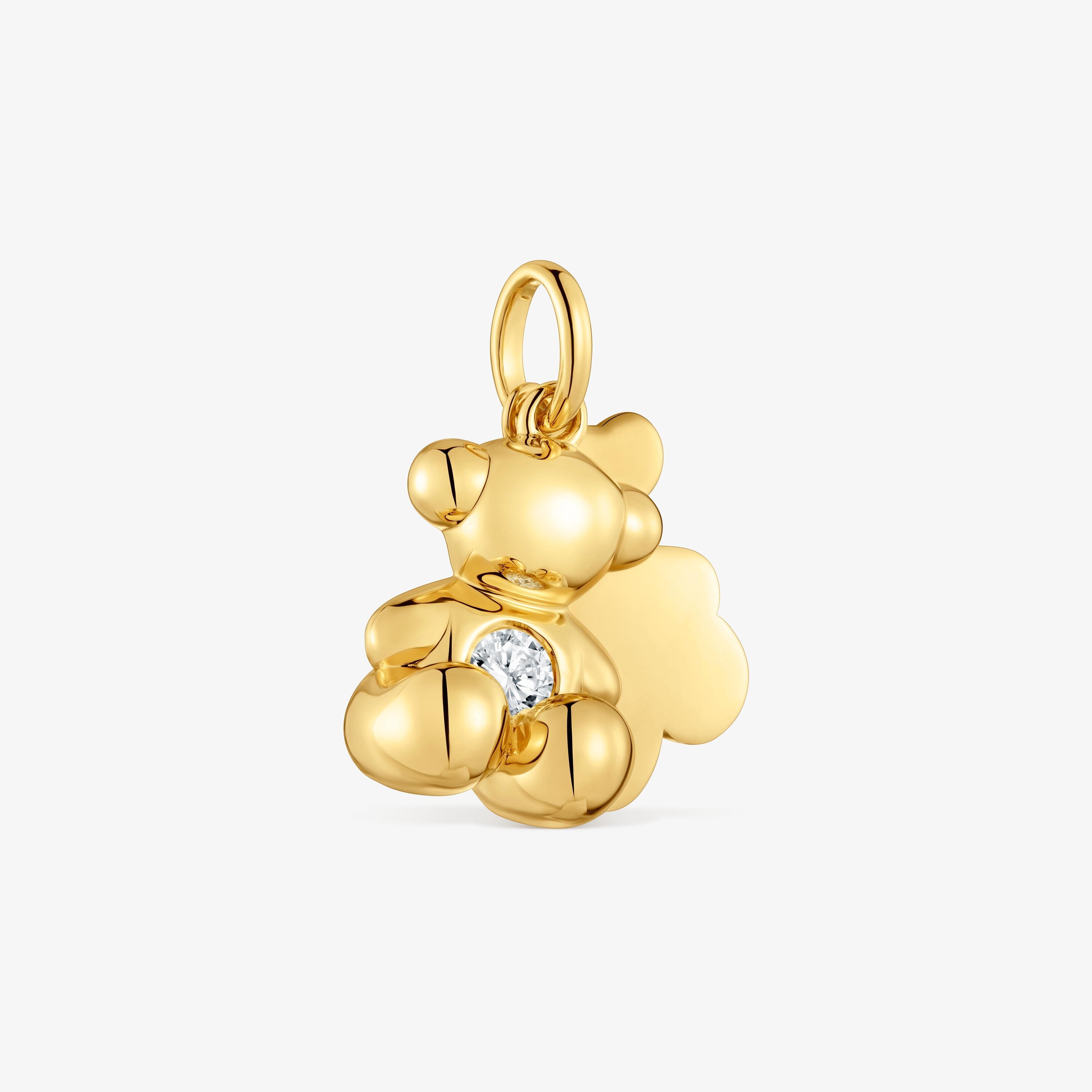 Double-bear Pendant with 18K gold vermeil and laboratory-grown diamond Bold Bear
