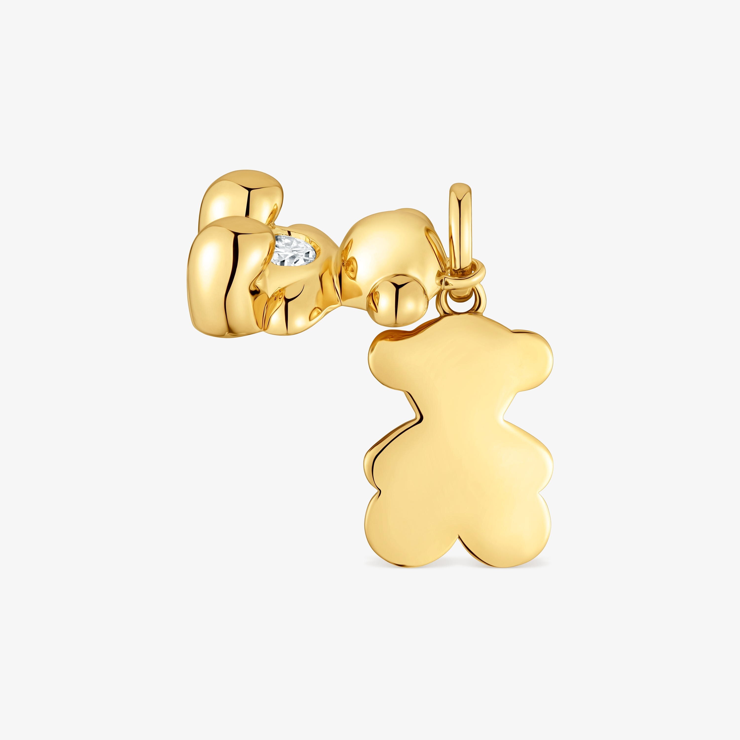 Double-bear Pendant with 18K gold vermeil and laboratory-grown diamond Bold Bear